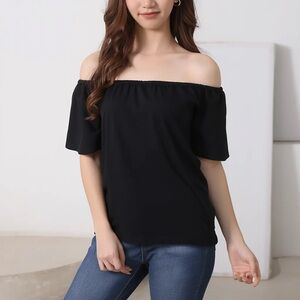 J. Jill Black Off-Shoulder Top NWT